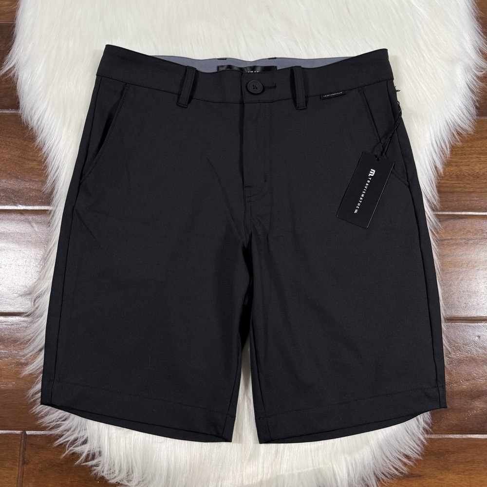 Travis Mathew Boys Youth Size 12 Black Wanderlust Golf Shorts